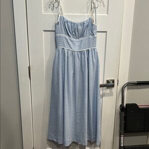 Chic Strapless Light Blue Dress